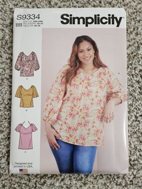 Simplicity Floral V-Neck Women’s Top Pattern #S9334